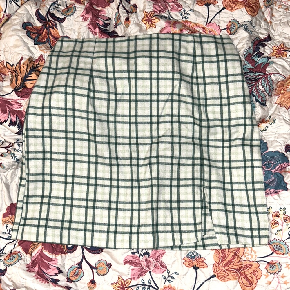 Wild Fable Green Plaid Mini Skirt